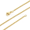 2mm Brass Rope Chain Necklaces for Men Women NJEW-G160-18G-4