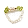 Natural Peridot Finger Ring RJEW-K265-07-2