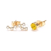 Brass Micro Pave Cubic Zirconia Stud Earrings EJEW-I253-01J-1