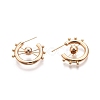 Ion Plating(IP) Brass Wheel Shape Stud Earrings EJEW-C047-03G-2