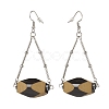 Synthetic Hematite & Acrylic Oval Dangle Earrings EJEW-JE04975-2