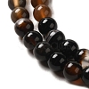 Dyed Black Agate Round Bead Strands G-P070-22-4mm-5