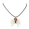 Braided Glass Seed Bead Spider Pendant Necklaces NJEW-MZ00036-02-1