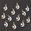 Nbeads 12Pcs 3 Colors  Brass Micro Pave Cubic Zirconia Charms ZIRC-NB0001-81-3