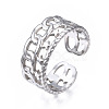 304 Stainless Steel Star Open Cuff Ring RJEW-T023-03P-3