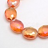 Faceted Electroplate Crystal Glass Oval Beads Strands X-EGLA-F059B-07-1
