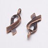 Breast Cancer Awareness Ribbon Metal Alloy Pendants PALLOY-DA11-2635-R-FF-2