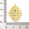 Brass Pendants with Cubic Zirconia KK-D536-10G-3