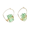 Electroplated Natural Quartz Wire Wrapped Earrings for Girl Women EJEW-JE04646-02-3