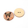 2-Hole Printed Wooden Sewing Buttons BUTT-A034-015-2