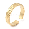 304 Stainless Steel Textured Open Cuff Ring RJEW-K248-08G-3