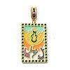 Brass Micro Pave Cubic Zirconia Pendants with Enamel KK-H458-04G-02-1