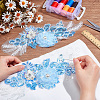 3D Flower Pattern Polyester Embroidered Lace Appliques DIY-WH0530-91-3