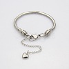 304 Stainless Steel European Style Round Snake Chains Bracelets BJEW-N233-04-1