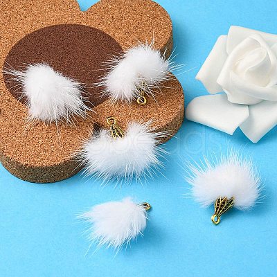 Faux Mink Fur Tassel Pendant Decorations FIND-YW0002-24D-1