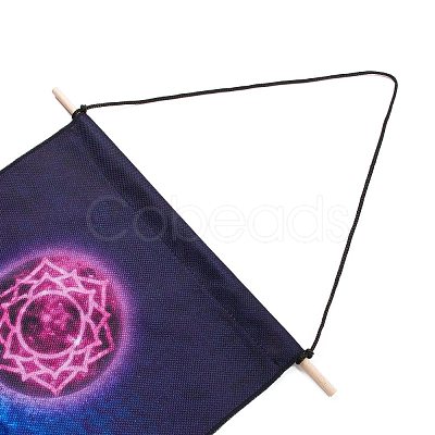 Chakra Theme Linen Wall Hanging Tapestry DJEW-B006-03B-1