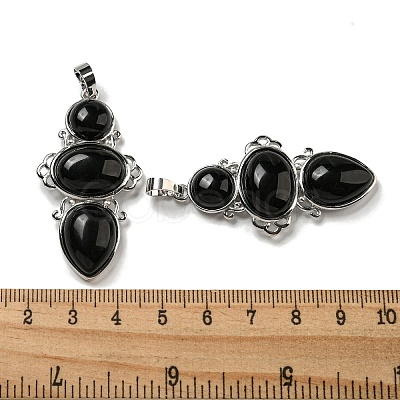 Natural Obsidian Pendants G-Q158-04N-1