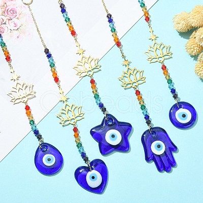 Glass Beaded Pendant Decorations HJEW-JM01126-1