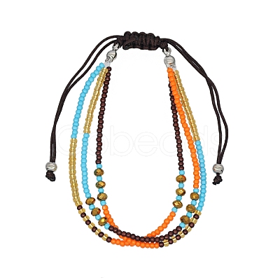 Glass Seed Beads Multi-strand Bracelets for Women PW-WGCDC20-01-1