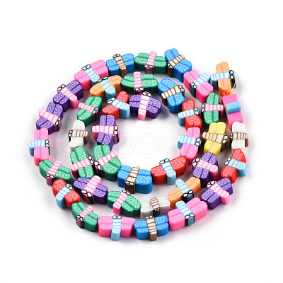 Handmade Polymer Clay Beads Strands CLAY-N010-087A-1