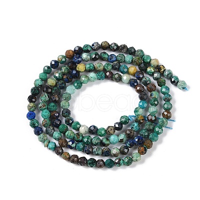 Natural Chrysocolla and Lapis Lazuli Beads Strands G-P542-A03-02-1