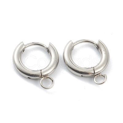 Tarnish Resistant 201 Stainless Steel Huggie Hoop Earring Findings STAS-P283-01A-P-1