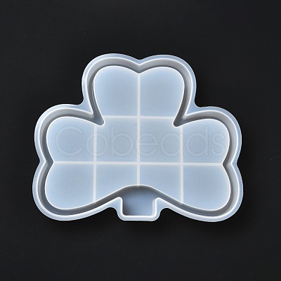 DIY Shamrock Jewelry Tray Silicone Molds DIY-G051-A06-1