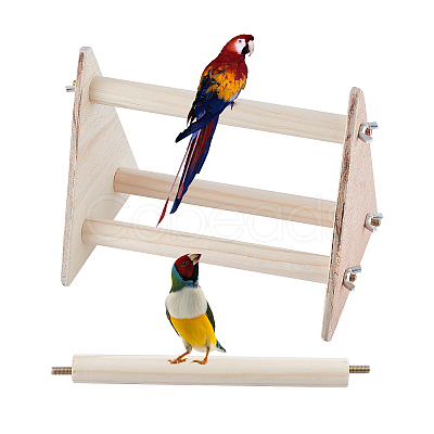 Wooden Parrot Standing frame DIY-WH0190-39-1