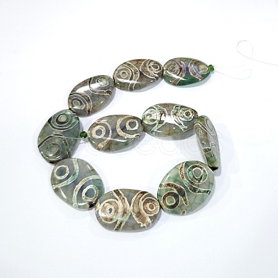 Tibetan Style 4-Eye dZi Beads Strands TDZI-K003-02B-1