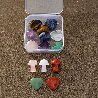 7Pcs Natural Gemstone Healing Ornament PW-WG63672-01-1