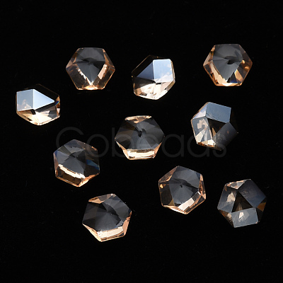 Hexagon Transparent Glass Cabochons MRMJ-T009-131-1