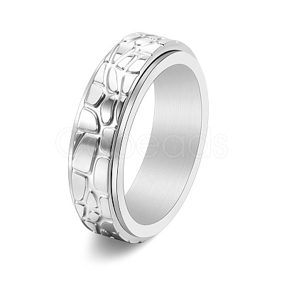 Textured Titanium Steel Rotating Finger Ring PW-WG29121-07-1