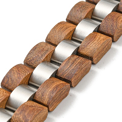 Wooden Watch Band Bracelets for Women Men BJEW-M306-03P-1