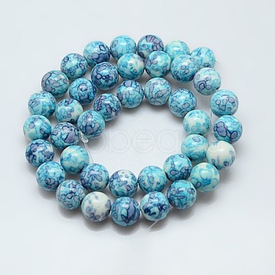 Synthetic Ocean White Jade Beads Strands X-G-C219-10mm-02-1