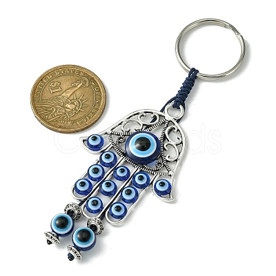 Alloy with Resin Evil Eye Charms Keychains KEYC-JKC00619-02-1