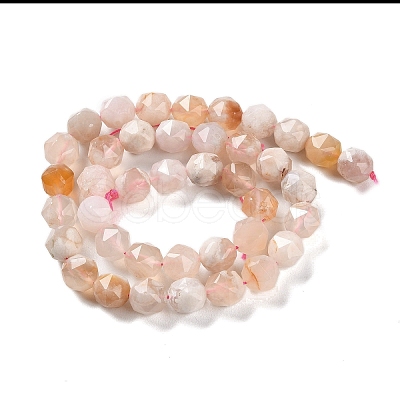 Natural Cherry Blossom Agate Beads Strands G-NH0021-A15-02-1