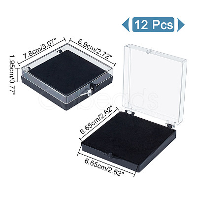 Plastic Badge Storage Gift Box CON-WH0099-07B-1