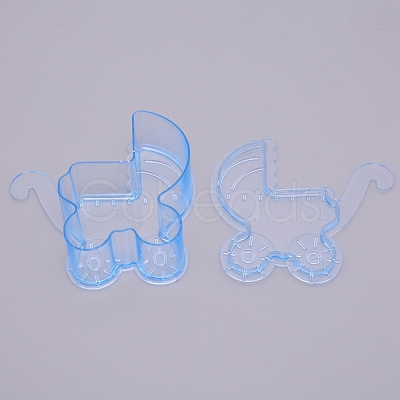 Baby Carriage Shaped Transparent Plastic Candy Boxes CON-WH0080-52A-1