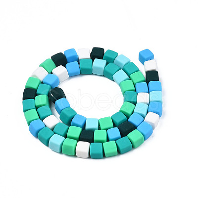 Handmade Polymer Clay Beads Strands CLAY-S092-76B-1