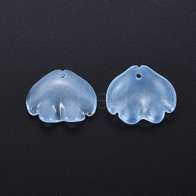 Transparent Baking Painted Imitation Jade Glass Pendants DGLA-Q025-001E-1