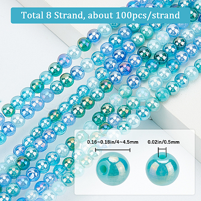 Beebeecraft 8 Strands Transperant Electroplate Glass Beads Strands GLAA-BBC0001-04D-1