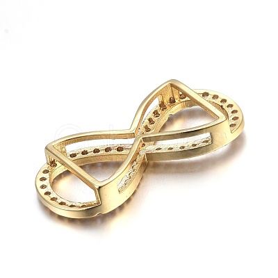 Brass Micro Pave Cubic Zirconia Slide Charms ZIRC-G147-29-NR-1