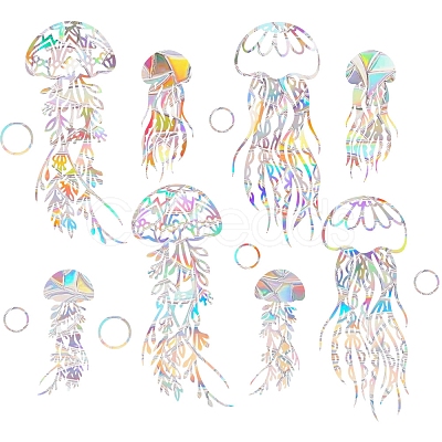 Jellyfish Rainbow Prism Electrostatic Window Stickers PW-WGD5262-01-1