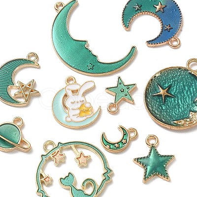 10Pcs 10 Style Alloy Enamel Pendants ENAM-YW0002-95-1