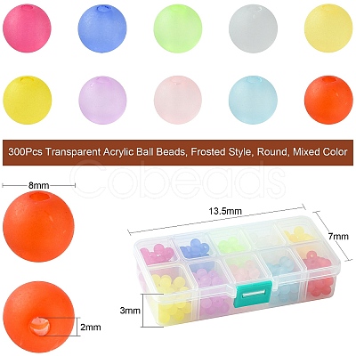 Transparent Acrylic Ball Beads FACR-CJ0001-02-1