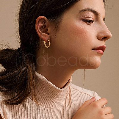 Brass Hoop Earrings KK-FH0001-26-1