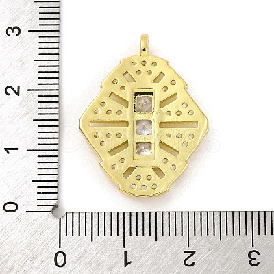 Brass Pendants with Cubic Zirconia KK-D536-10G-1