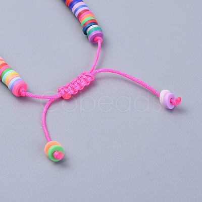 Handmade Polymer Clay Heishi Beads Kids Braided Bracelets BJEW-JB04319-M-1