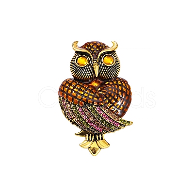 Owl Rhinestone Pins PW-WG93884-01-1