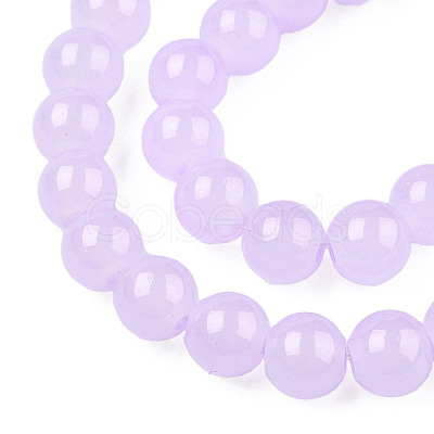 Imitation Jade Glass Beads Strands DGLA-S076-8mm-27-01-1